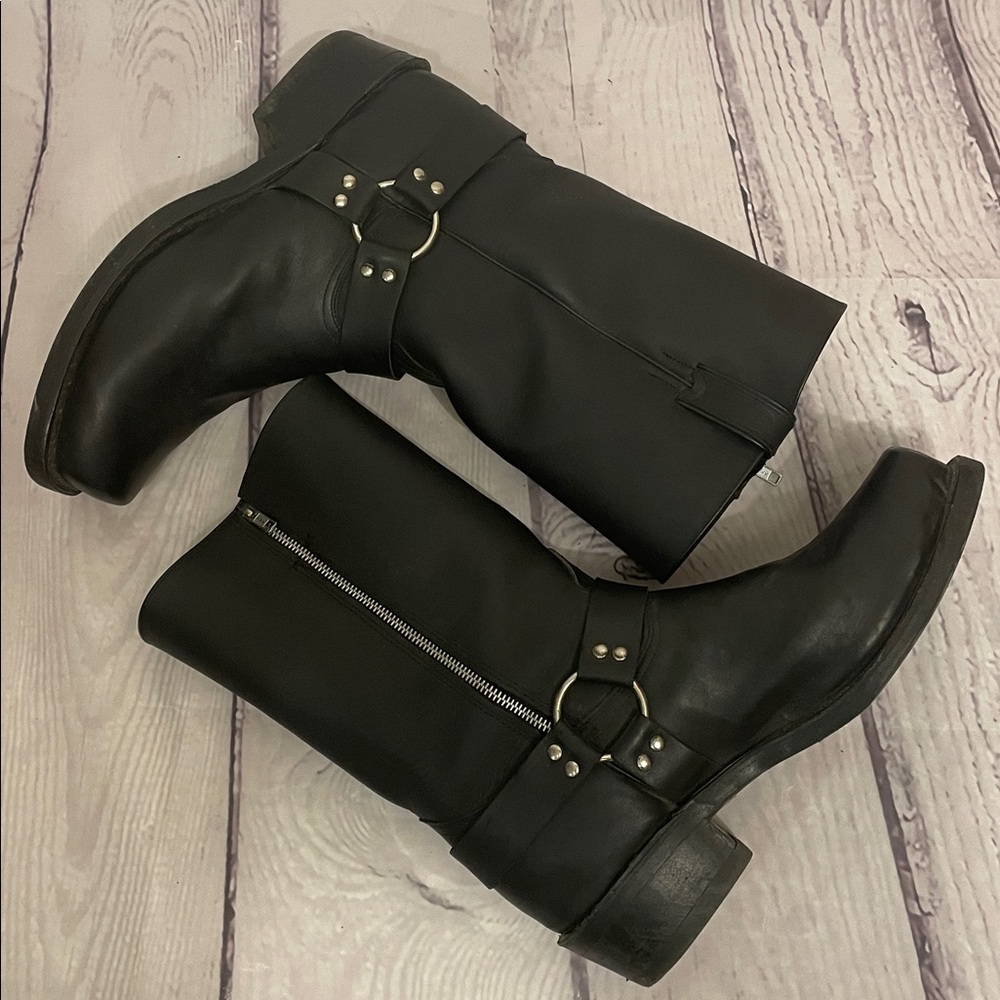 Boulet Black Leather Motorcycle Boots Men’s Size 11.5 - Picture 3 of 13